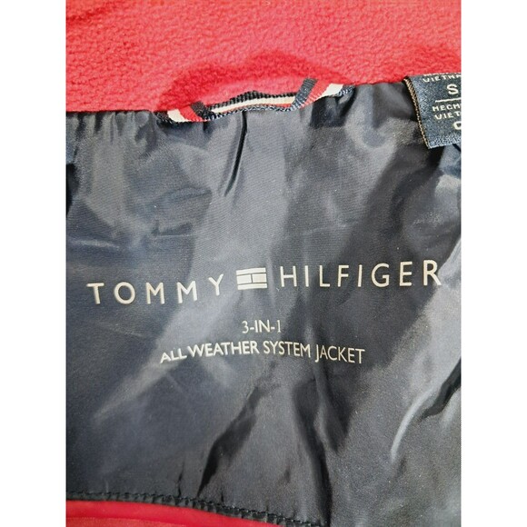 Tommy Hilfiger Women's 3 in 1 Systems Hooded Jacket Size Small Red Navy Blue - Picture 14 of 16